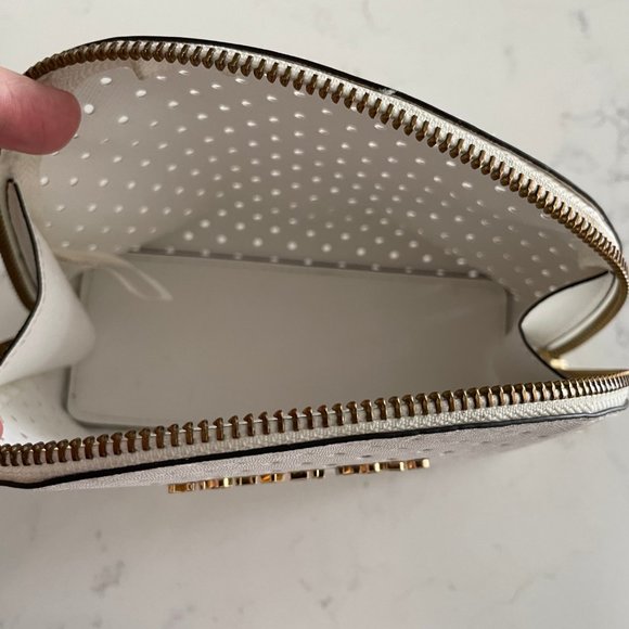 Michael Kors Zippered Make Up/Cosmetic Case w Perforated Dot Design White Sz OS - Picture 4 of 10